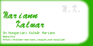 mariann kalmar business card